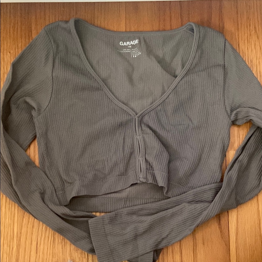 Garage Women's Gray Ribbed Crop Top